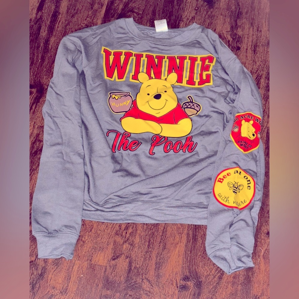 Winnie the Pooh, …Disney Gray Sweatshirt with Red and Yellow Accents NWOT - Picture 2 of 5